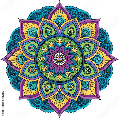 colorful mandala design ornament