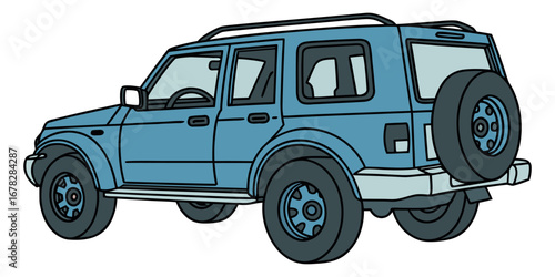 Rugged blue off-road vehicle ready for adventure on any terrain