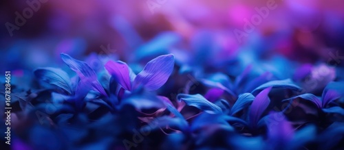 5k, ultra-detailed, macro, high resolution, soft focus, dreamy, abstract, shimmering, ethereal, glowing petals, vibrant colors, deep blues, purples, pinks, lavenders, bokeh background
