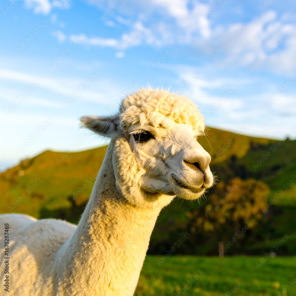 Obraz premium Alpaca Portrait New Zealand Farm