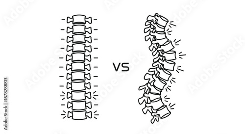 Comparison of a straight spine versus a curved spine