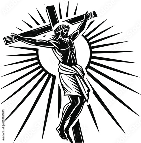 Jesus Christ vector design, Christian vector design, Catholic vector, Jesus Silhouette vector design