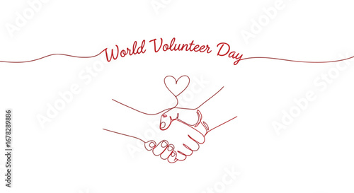 World volunteer day handshake illustration