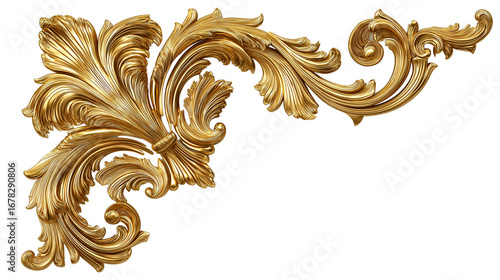 Wallpaper Mural Ornate golden decorative element showcasing intricate craftsmanship and design for interior decor inspiration. PNG image, transparent background Torontodigital.ca
