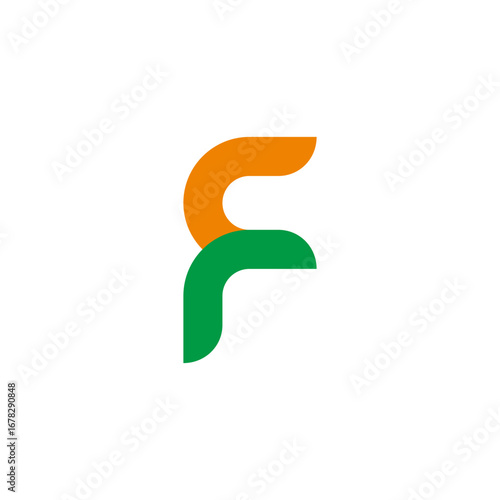 crf simple colorful curves geometric logo vector