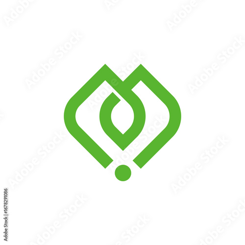 letter m infinity leaf natural logo vector