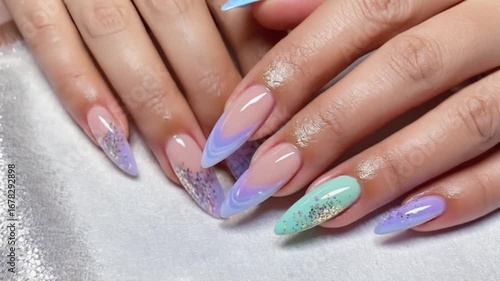 woman hands with french manicure