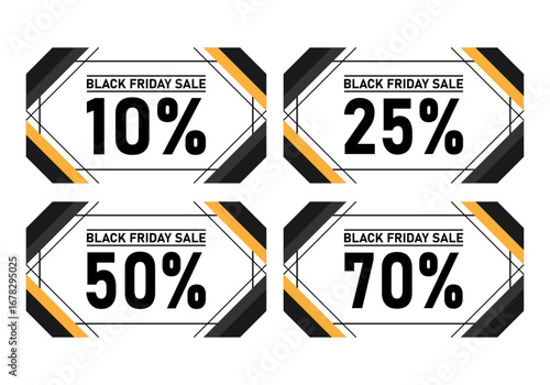 Etiqueta de descuento de black friday en fondo blanco