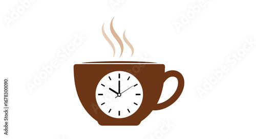 Coffee cup with clock face