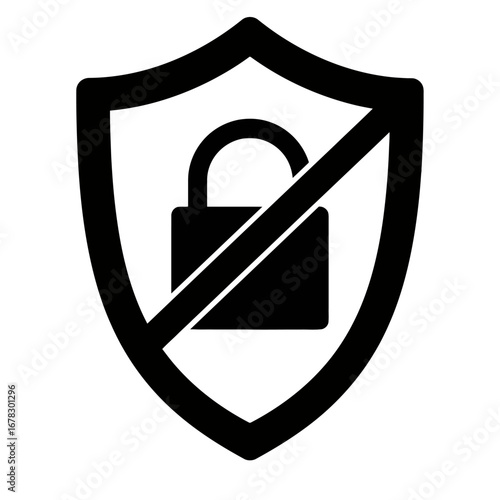 Unlocking security concept: Shielded padlock icon symbolizes data protection, privacy, and secure access, ideal for websites, apps, and digital platforms