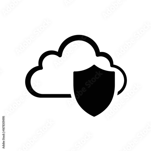 Secure cloud computing icon representing data protection and online security, ideal for technology businesses needing visual elements for presentations, websites, and marketing materials
