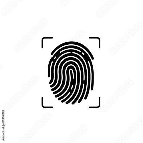 Biometric fingerprint scan for secure authentication and data protection, a modern symbol of identity and access control, used for verification
