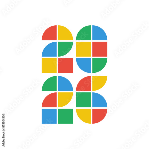 2026 happy new year greetings template, annual report or brochure cover design, social media post mockup