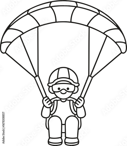 a paragliding man