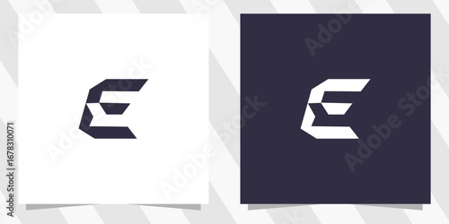 letter e logo design vector