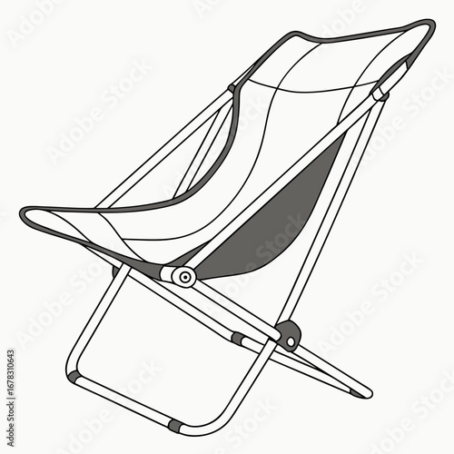 Modern lightweight foldable camping chair with a comfortable fabric seat and metal frame