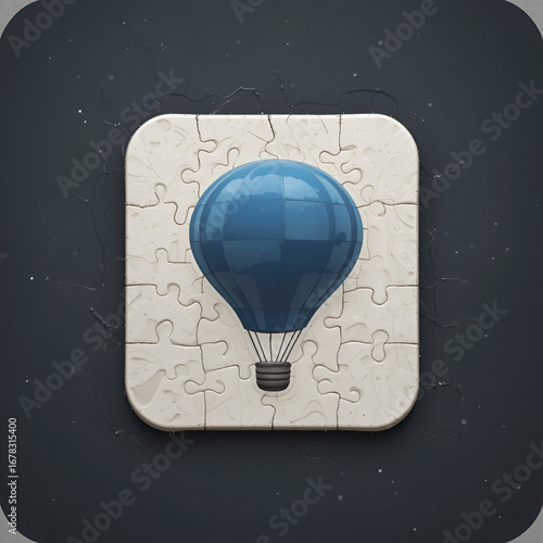 talk balloon icon in puzzle