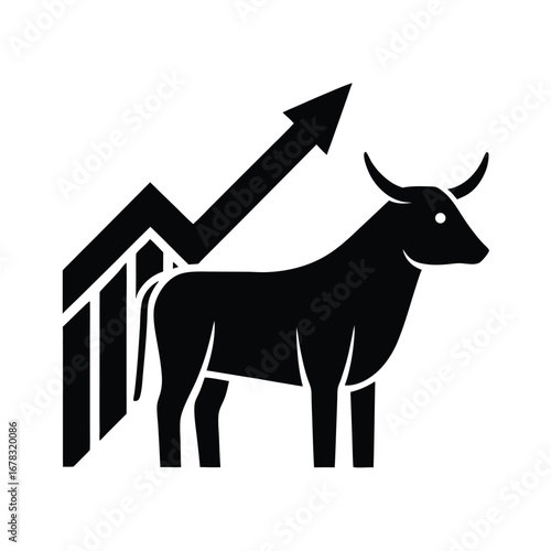 Bull market trend with upward arrow graph