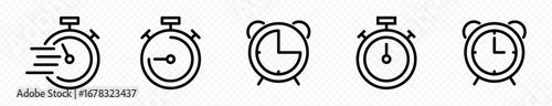 Free Download clock icons on white background. clock icon vector Illustration	
 - GFXLoad
