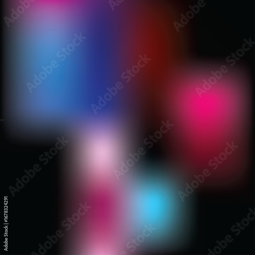 Abstract blurry bokeh lights in vibrant colors on a dark background