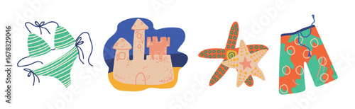 Travel and Vacation Object and Symbol Vector Set