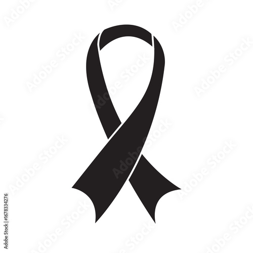 Cancer ribbon icon simple vector simple flat black illustration for web and app..eps