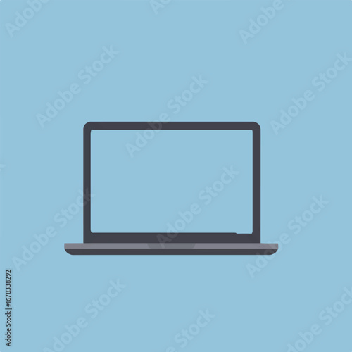 Gray laptop computer with a light blue screen background. Suitable for technology blogs, website banners, social media posts, and online advertisements.