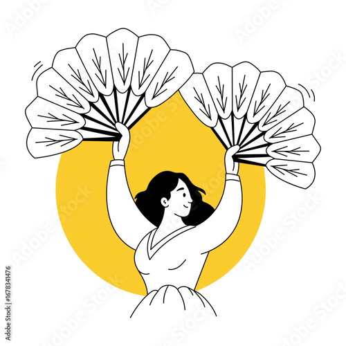 A drawing style illustration representing a dancer

