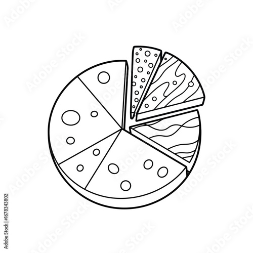 Vector illustration of pie chart diagram for business presentation