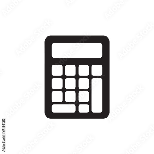 Calculator silhouette black and white vector icon