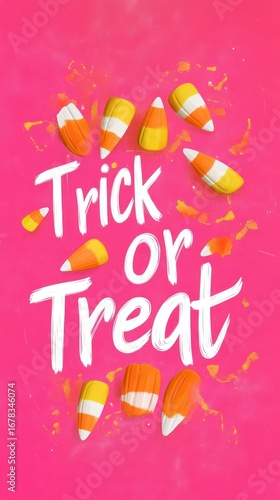 Bright and playful Halloween candy corn scattered around 