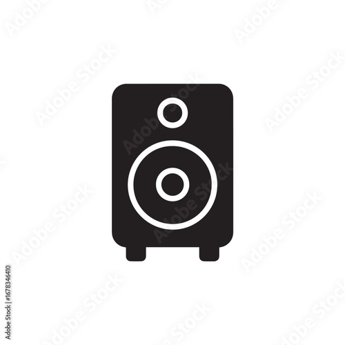 Speaker silhouette black and white vector icon