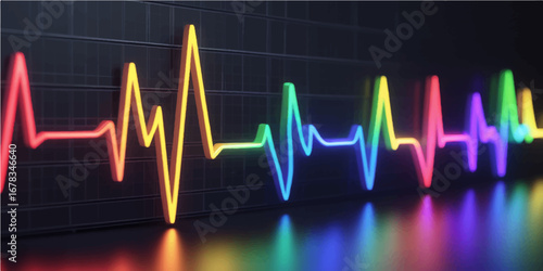Medical illustration of an EKG heartbeat on a monitor, displaying a consistent, rhythmic cardiogram line symbolizing health and life