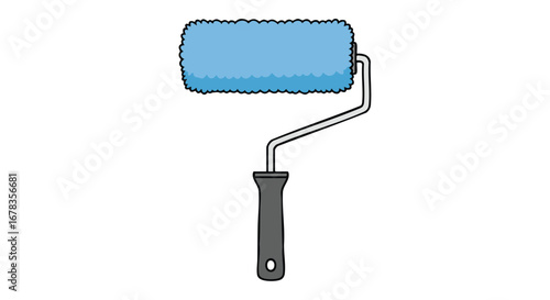 Illustration of a versatile paint roller tool, ready for transforming spaces with vibrant color, providing a seamless and efficient application