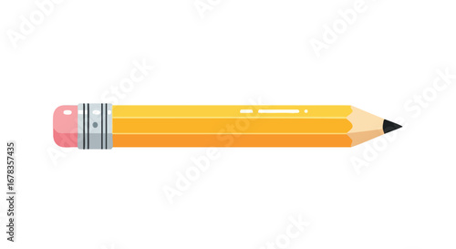 A vibrant yellow pencil illustration symbolizing learning creativity and school supplies essential drawing equipment  isolated on a clean white