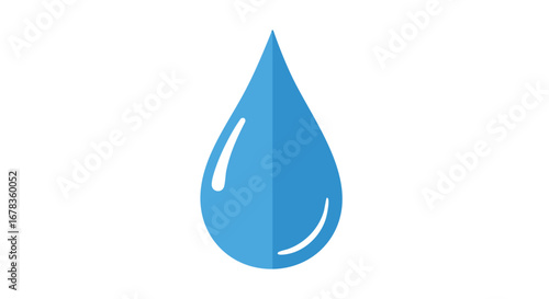 Stylized water droplet icon, representing purity, freshness, and environmental awareness symbol vector illustration on white backdrop