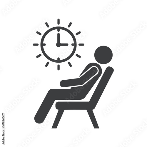 Waiting patiently for appointment or meeting