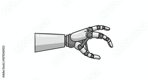 Mechanical appendage illustration displaying advanced engineering and precise articulation for robotic applications and future technology advancements