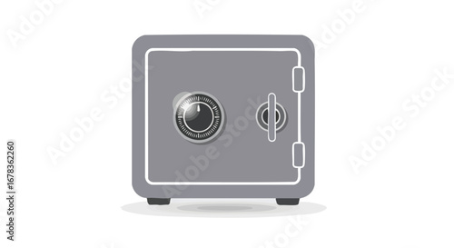Secure Vault Icon Illustrating Financial Stability and Safe Keeping With Combination Lock, Safe Design and Metallic Hinge Depiction