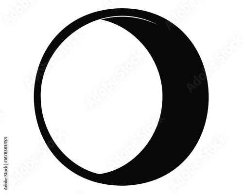 Black and White Crescent Shape with Minimalist Design for Modern Art