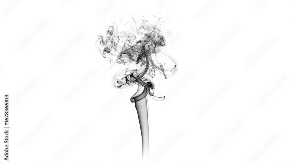 Fototapeta premium PNG black smoke expanding outward in slow motion, symbolic of growth, release, and unfold, perfect for abstract art
