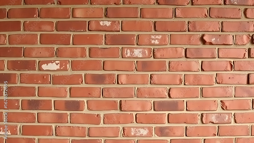 Obraz premium Weathered red brick wall with vintage charm, highlighting architectural texture and timeless appeal.