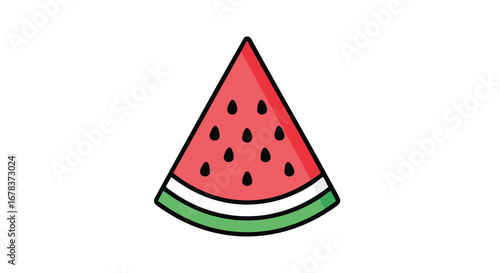 Vibrant Watermelon Slice Graphic for Summer Freshness and Healthy Eating Delight, a vector illustration for summer refreshment and juicy fruit