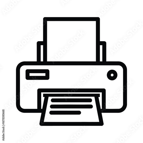 Printer Icon Simple Line Art Design for Printing, Technology, and Office Supplies
