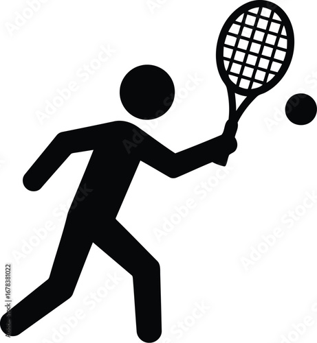 Tennis player silhouette action shot