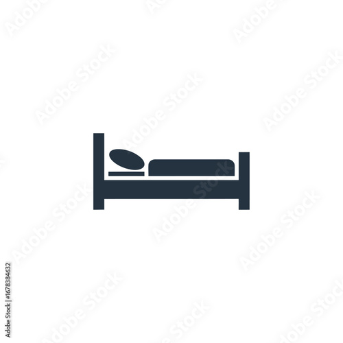 Illustration of a bed with a pillow, representing sleep, rest, and relaxation.