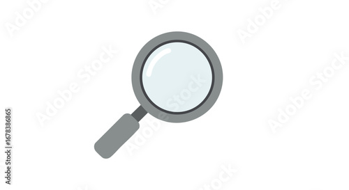 Simplified illustration of a magnifying glass against a plain white backdrop for clarity and focus