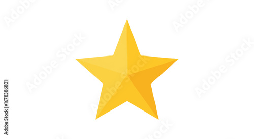 A golden star with geometric facets, perfect for award graphics or holiday designs shining brightly, a symbol of success and recognition