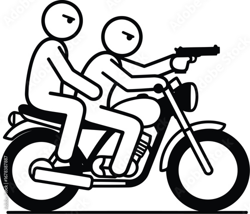 Motorcycle robbery armed rider and passenger