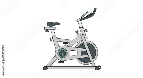Illustration of a Stationary Exercise Bike for Cardio Training and Fitness Activities